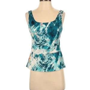 Tahari multi color teal top